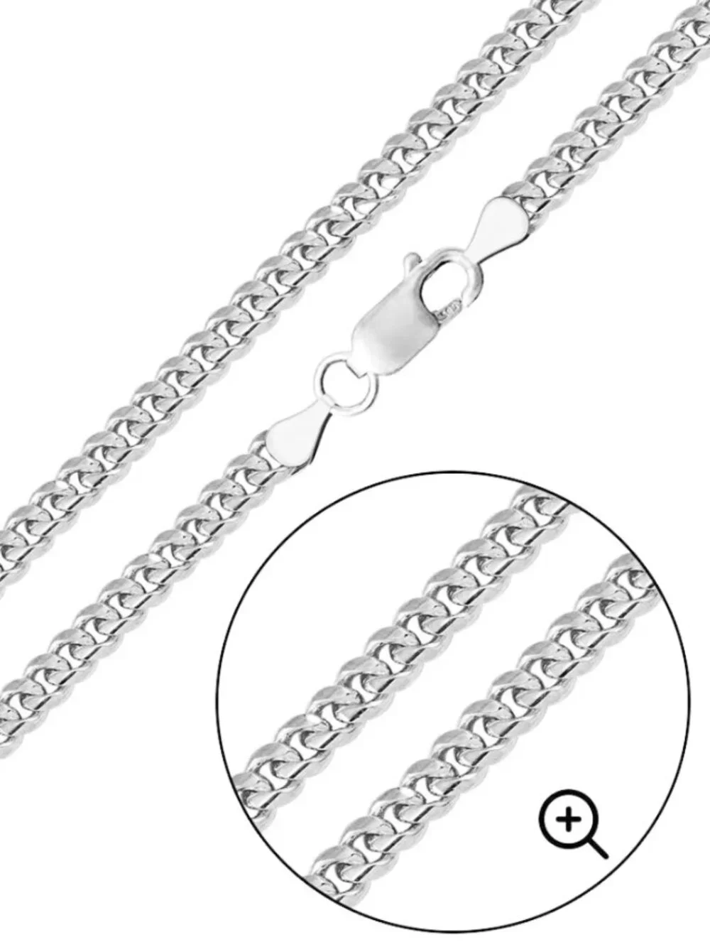 Sterling Silver 925 High Polished Miami Cuban Bracelet 3.7mm 8 inches